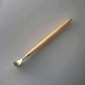 Back Scratcher Removeable Brass Hand Five Fingers  Wood Handle-19 inch- Vintage